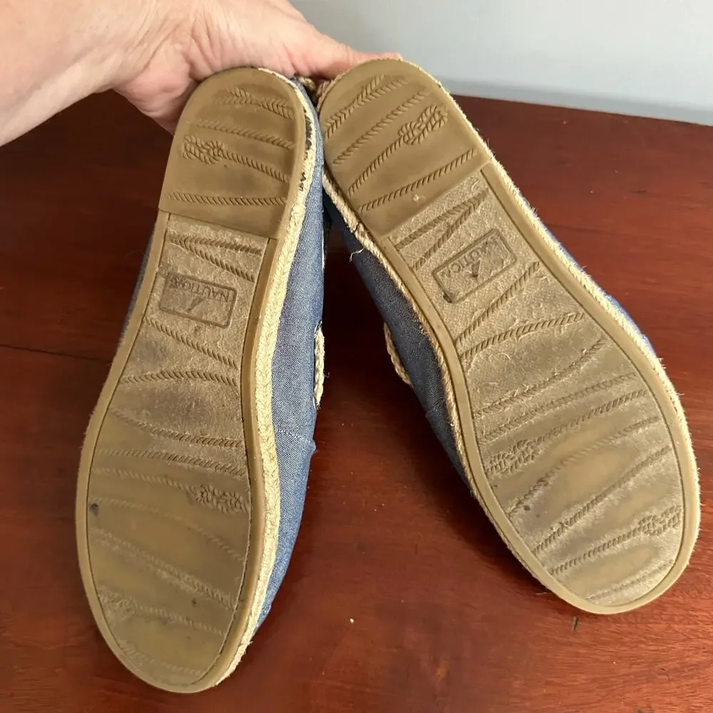 Nautica Slip On Solid Blue Rudder Espadrilles Shoes Summer 10 Coastal Beach